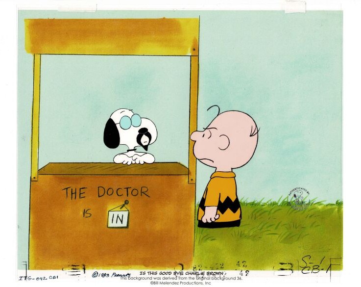 peanuts animation cel example